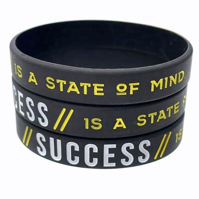 China Hot Selling Custom Motivational Wristband Silicone Wristband Rubber Wrist Band for sale