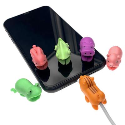 China 2022 Cable Bite USB Phone Charger Protector Cartoon Rubber Phone Bite Cable Portable Charging Protectors for sale