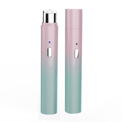 China Hot Anti Puffiness On Amazon Red Light Therapy Galvanic Home Use Eye Massager Pen With Hot Massage And Vibration Beauty Slim Face for sale