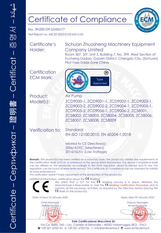 CE - Sichuan Zhuosheng Machinery Equipment Company Limited