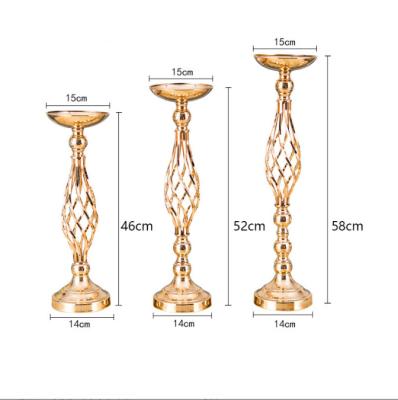 China Luxury Event Party Supplies Gold Hotel Super Market Road Lead Wedding Flower Stand Table Centerpieces for Cafe Decoration for sale