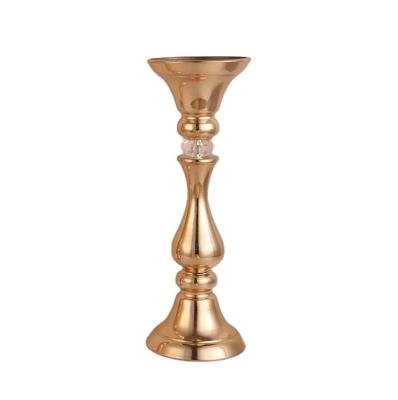 China Event Party Supplies Gold Metal Flower Vase Candle Holder Candlestick Factory Wedding Candelabra Decorations On Sale Home Decor for sale