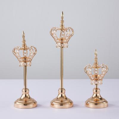 China Event Party Supplies Gold Candle Holder Customized Nordic Light Luxury Wrought Iron Candle Holders Romantic Hanging Candle Wedding Decoration for sale