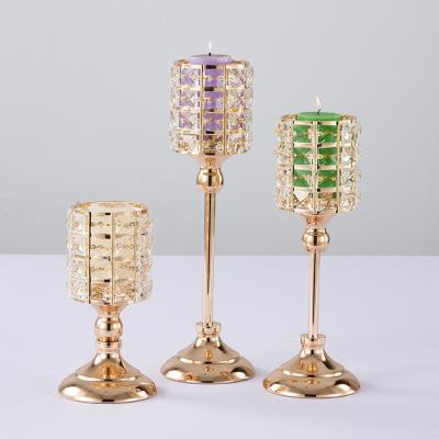 China Event Party Supplies High Quality Metal Candlestick Gold Brass Candle Holder Sticker Set Wedding Tale Decoration Sale for sale