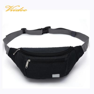 China Men's and Women's Adjustable Strap Hip Bum Bag 3 Zipper Pockets Waist Pack Fanny Pack Lightweight Fanny Pack with Metal Logo for sale