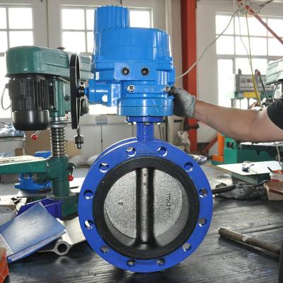 China Electric operation butterfly valve dn150 concentric flange butterfly valve for sale