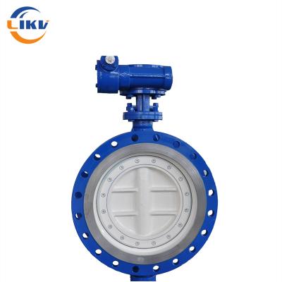 China DN1000 Hydraulic Large Diameter Double Flanged Triple Eccentric Butterfly Valve Price for sale