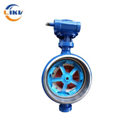 China Manual Stainless Steel Disc Metal Seated Butt Welded Butterfly Valve for sale