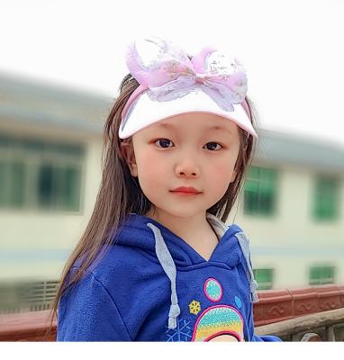 China Sun soft hat for kids bunny ears bow hat for travel outdoor babyhat empty top hat for sun protection in summer for sale