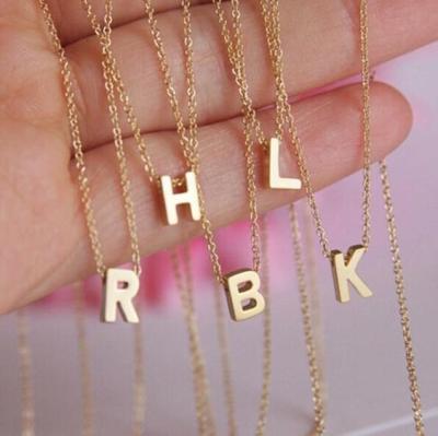 China High Quality Environmental Friendly 316L Stainless Steel A-Z 26 Alphabet Gold Plated DIY Name Necklace Letters Accessories Pendant Charms for sale