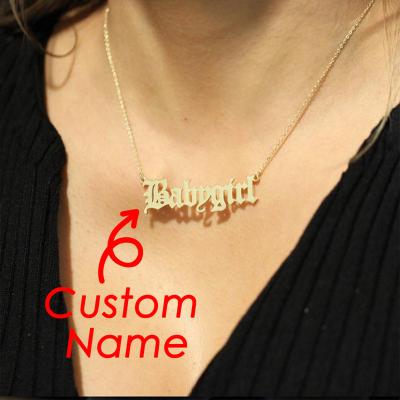 China Custom Name Necklace Wholesale Environmentally Friendly Stainless Steel Quality Men And Women Couples Jewelry Kids Birthday Gift Necklace For Friends for sale