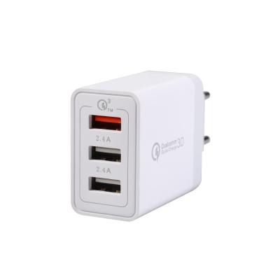 China Phone Charging Eu Wholesale Portable Multi Usb 3 Left Cell Phone Charger Wall Charger for sale