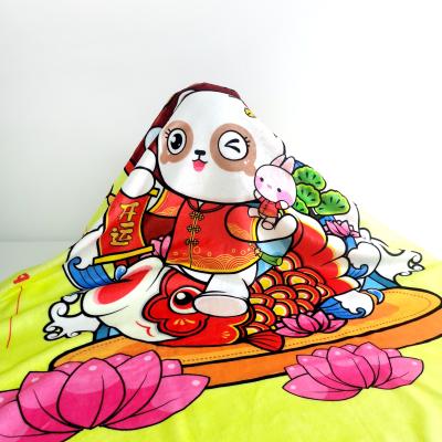 China Price Anti-Static Promotional Winter Wrapping Kaka Yellow Bear Nap Blanket for sale