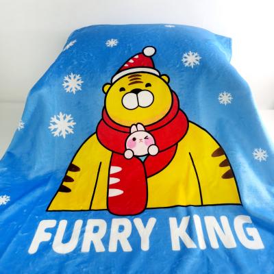 China New Plain Furry King Tending Anti-Static Blanket Blue and White Nap Blanket for sale