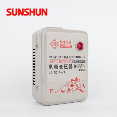 China Household Shunhong 500w Step Up Transformer 110V To Dry Voltage 220V 500VA Converter Supplier Power Inverters Made In China Foshan for sale