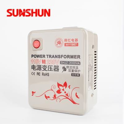 China Shunhong 2000w household step up transformer 110v to 220v 2000va best selling home appliances for china voltage step up converter for sale