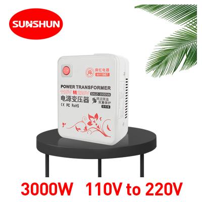 China Shunhong Power 3000w Step Up Transformer 110v to AC 220v Single Phase AC 220v Transformer 3000va 3kva 3kw 110 sec Voltage Converter for sale