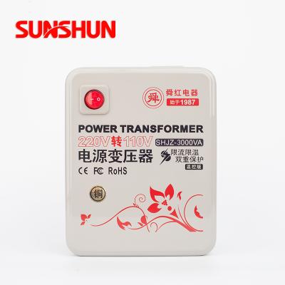 China Shunhong 3000w 220v power to high performance 110v 230V 3000va single phase 3kVA AC power converter setp down transformer for sale