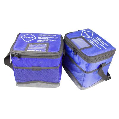 China Waterproof Blue Color UN3373 Lab Vaccine Insulated Medical Transport Carrier Ice Cooler Bag for sale