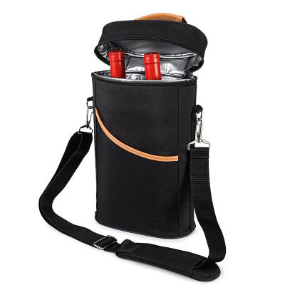 China 2 Bottle Insulated Wine Tote Bag Insulated Wine Cooler Bag Travel Bag OEM Accepted for sale