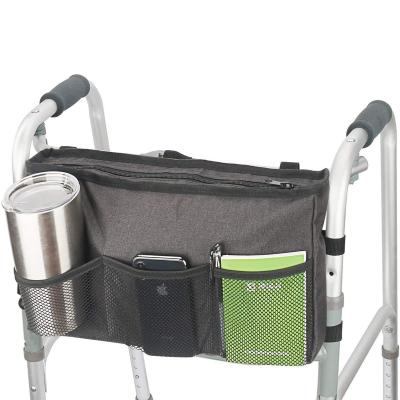 China Folding Walker Bag Hand Free Wheelchair Rollator Storage Organizer Tote Bag OEM Accepted for sale