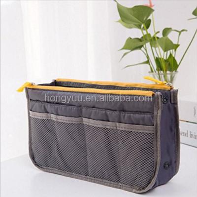 China Fashoion Multifunctional Women Travel Purse Organizer Insert Cosmetic Sponge Bag Package Thick Wash Bag Double Zipper Row for sale