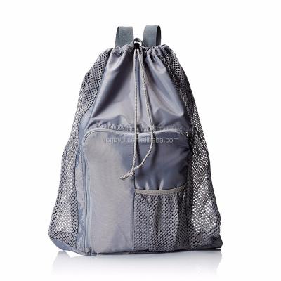 China Waterproof Beach Mesh Equipment Bag Sport Drawstring Gym Swim Bag OEM Accepted for sale