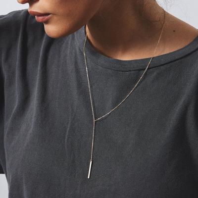 China New Creative Fashion Customized Stainless Steel Bar Pendant Chain Necklace Environmentally Friendly Jewelry Necklace For Women for sale