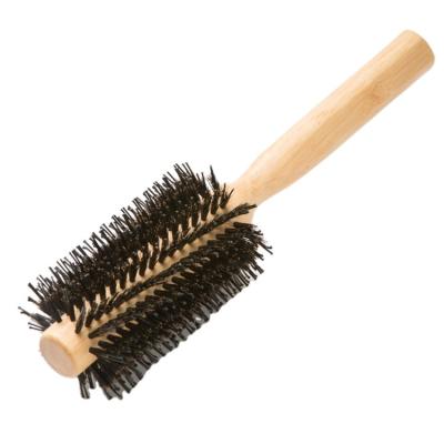 China Compact Round Roller Hair Brush Boar Stiffens Brush For Women Bamboo Round Hair Brushes for sale