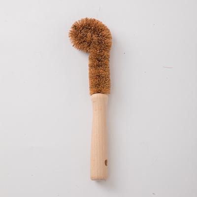 China Natural Healthy Wooden Brush Coconut Fiber Coconut Fiber Cleaning Brush Kitchen Sustainable Dish Brush Handle for sale