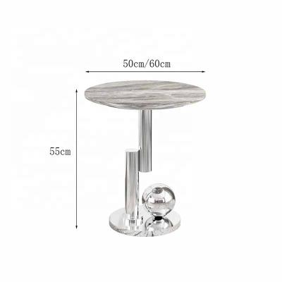 China Italian Modern Side Modern Living Room Decoration Simple Rounded Designer Table Stainless Steel Corner Table for sale