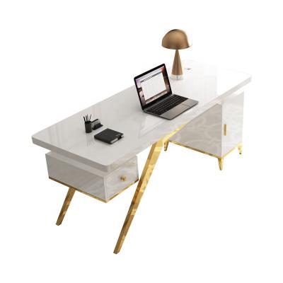 China Environmental protection plate contemporary luxury office work furniture desk pure gold whiteboard for working for sale