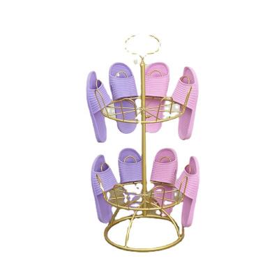 China Creative Customization Iron Slipper Rack Outdoor Balcony Decoration Slipper Hanger Rack Shoe Drying Rack for sale