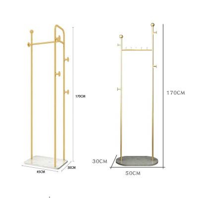 China Coat Rack Marble Single Coat Hanger (Other) Iron Coat Hanger Rack Home Bedroom Light Luxury Clothes Shelf Adjustable for sale