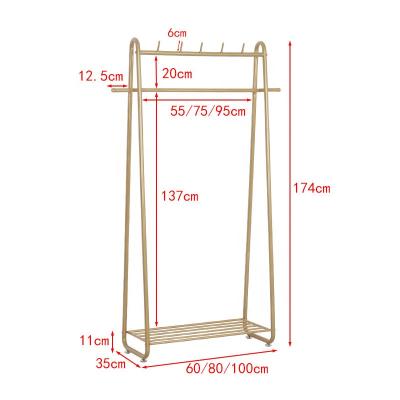 China Modern simple modern (Others) gold clothing rack bedroom storage creative Nordic light luxury adjustable shelf shelf rack multi-functional for sale