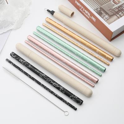 China Viable On Sale Straw Metal Stainless Steel Reusable Straw Logo With Case Made To Order for sale