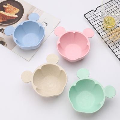 China Factory Wholesale Viable Creative Wheat Straw Cartoon Bowl Baby Food Complementary Children's Bowl Gift Tableware for sale