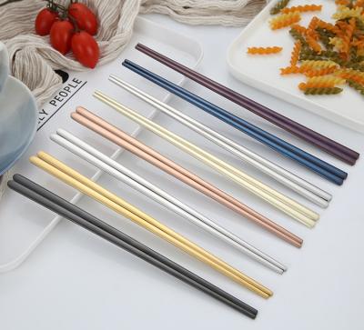 China China Hot Selling Disposable Stainless Steel Metal Titanium Chopsticks For Wedding Gift With Custom Logo for sale