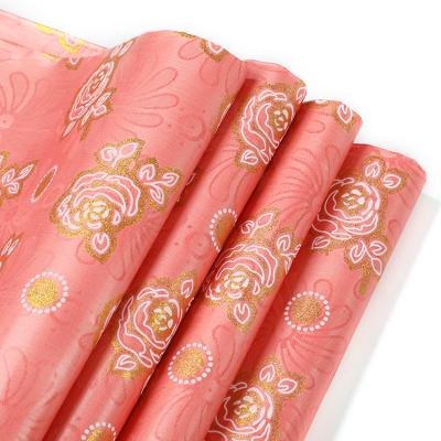 China China fabric manufacturer special process rose pattern breathable damask rose bazin dazzling shadda african fabric dress for sale