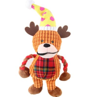 China Wholesale Viable Stuffed Christmas Deer Pet Bite-Resistant Pet Toy for sale