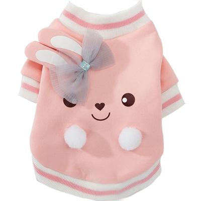 China Puppy Viable Warm Apparel Cute Rabbit and Cat Rabbit Ears Velvet Bow Dress Winter Autumn Clothes for sale