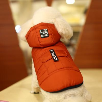 China Viable Custom Wholesale Waterproof Winter Down Dog Biped Clothes With Hoodie for sale