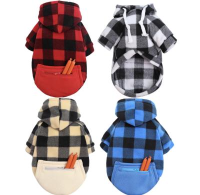 China Amazon Viable Hot Selling Dropshipping Quilted Fashion Brand XXXL Luxury Large Plaid Dog Hoodie Plain Pet Clothes Clothing With Pocket for sale