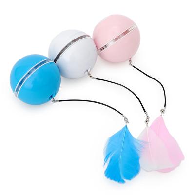 China Viable Electric Pet Playing Ball 360 Degree Rotating Anti-cut Bite Pet Fleece Cat Toy Ball for sale