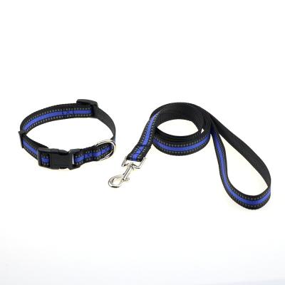 China Good Quality Padded Nylon Dog Leash Comfortable Adjustable Reflective Collars For Dogs for sale