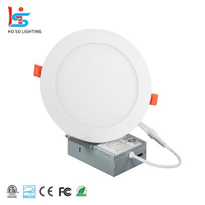 China Modern Commercial 3D ETL 5CCT Downlight Selectable Slim Led Panel Light With Junction Box for sale