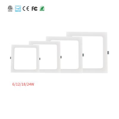 China Factory Wholesale Modern LED Panel Light 6W 12W 18W 24W Round Panel Lamp Square Panel Light For Indoor Room for sale