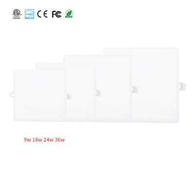 China Factory Price Modern Indoor Lighting Led Frameless Aluminum PP ABS Square Panel Lamp Light for sale