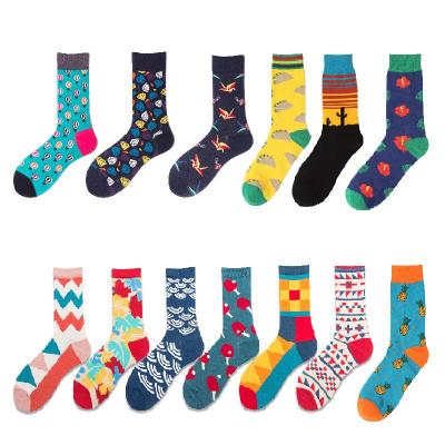 China Breathable High Quality Custom Colorful Women Crew Cotton Happy Socks for sale