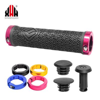 China High Quality Mountain Bikes Bicycle Accessories Anti-Slip Bicycle Handlebar Grips Lock On With Aluminum Alloy For Mountain Urban Road Bike for sale